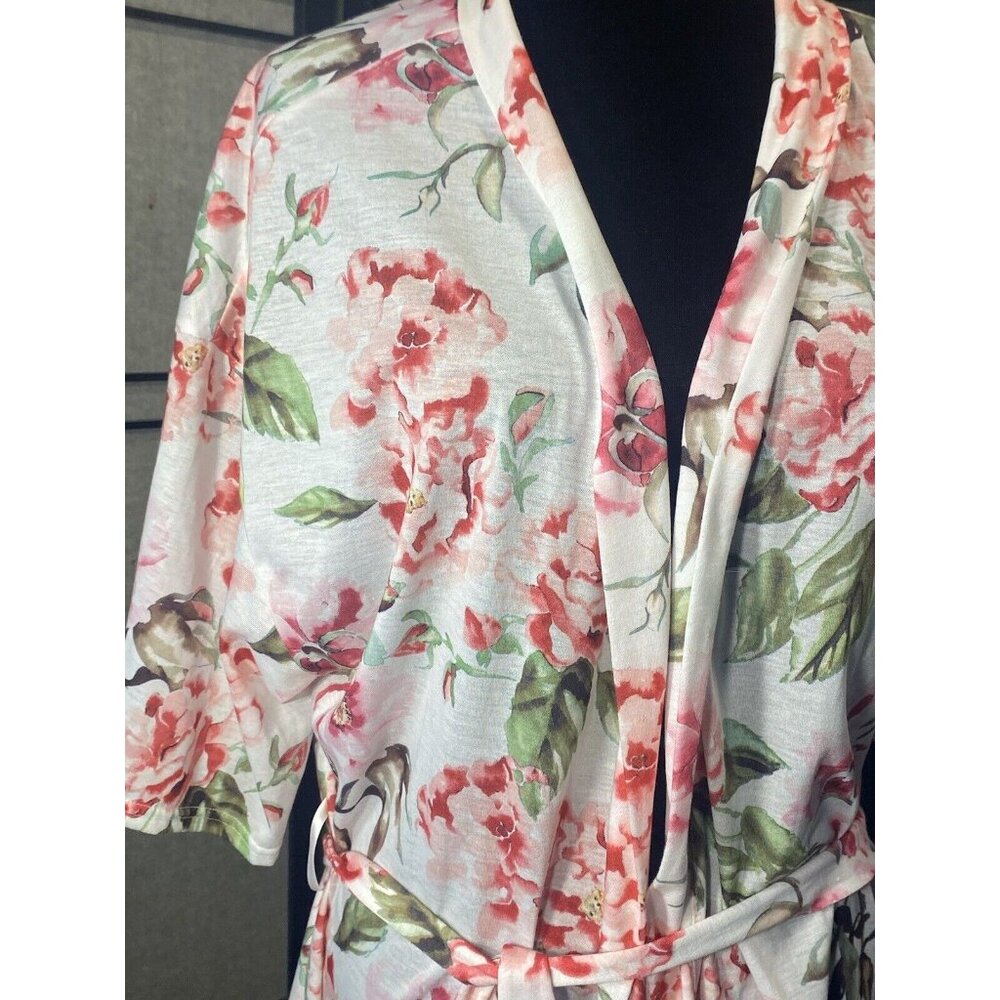 Show Me Your Mumu Lightweight Summer Robe Floral OS Wrap Tie Waist Pastel - Picture 2 of 7